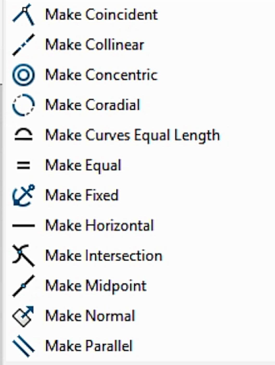 Vanlige relasjoner i SolidWorks
